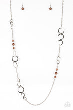 Load image into Gallery viewer, Paparazzi The GLOW-est Of The GLOW - Brown - Silver Hoops Necklace &amp; Earrings - $5 Jewelry With Ashley Swint