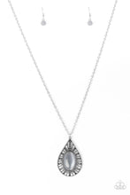 Load image into Gallery viewer, Paparazzi Total Tranquility - Silver - Moonstone Ornate Teardrop Silver Necklace &amp; Earrings - $5 Jewelry With Ashley Swint