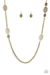 Paparazzi A Force Of Nature - Brass Discs - Necklace & Earrings - $5 Jewelry With Ashley Swint
