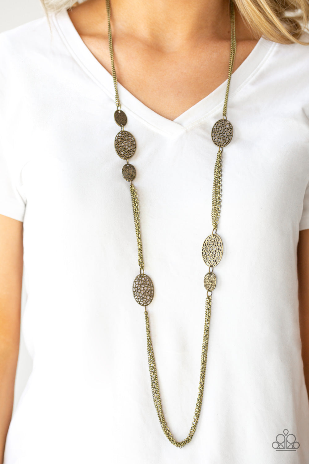 Paparazzi A Force Of Nature - Brass Discs - Necklace & Earrings - $5 Jewelry With Ashley Swint