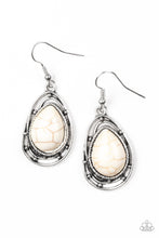 Load image into Gallery viewer, Paparazzi Abstract Anthropology - White Stone - Silver Earrings - $5 Jewelry with Ashley Swint