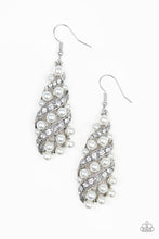 Load image into Gallery viewer, Paparazzi Ballroom Waltz - White Pearls - Teardrop - White Rhinestones - Earrings - $5 Jewelry With Ashley Swint