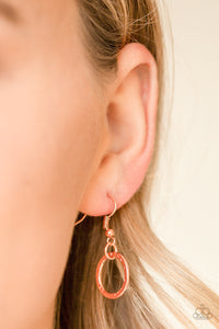 Paparazzi Circus Show - Copper - Hammered Shimmery Hoops - Necklace & Earrings - $5 Jewelry with Ashley Swint