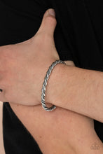 Load image into Gallery viewer, Paparazzi Combat Ready - Silver - Cuff Bracelet - $5 Jewelry with Ashley Swint