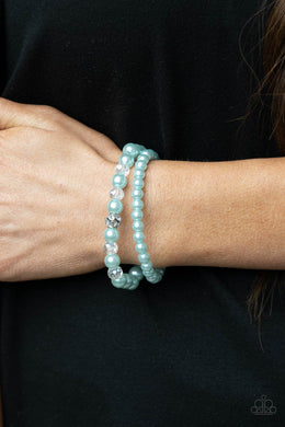 PRE-ORDER - Paparazzi Cotton Candy Dreams - Blue Pearls - Bracelet - $5 Jewelry with Ashley Swint