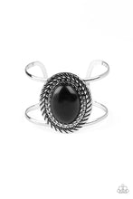 Load image into Gallery viewer, Paparazzi Desert Aura - Black Stone - Silver Cuff Bracelet - $5 Jewelry with Ashley Swint