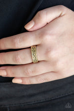 Load image into Gallery viewer, Paparazzi FLOWERBED and Board - Brass - Floral Pattern - Dainty Band Ring - $5 Jewelry With Ashley Swint
