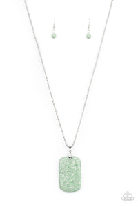 Paparazzi Fundamentally Funky - Green - Necklace & Earrings - $5 Jewelry with Ashley Swint