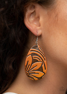 Paparazzi Garden Therapy - Brown - Leather Earrings - $5 Jewelry with Ashley Swint