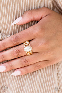 Paparazzi Glamified Glam - Gold - Ring - Trend Blend / Fashion Fix Exclusive - August 2020 - $5 Jewelry with Ashley Swint