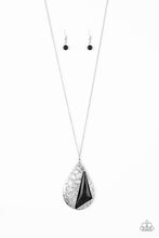 Load image into Gallery viewer, Paparazzi Impressive Edge - BLACK - Hammered Silver Teardrop - Necklace &amp; Earrings - $5 Jewelry with Ashley Swint