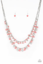 Load image into Gallery viewer, Paparazzi Kindhearted Heart - Orange Coral Beads - &quot;Love&quot; Heart Charms - Silver Necklace &amp; Earrings - $5 Jewelry With Ashley Swint