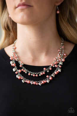 Paparazzi Kindhearted Heart - Orange Coral Beads - 