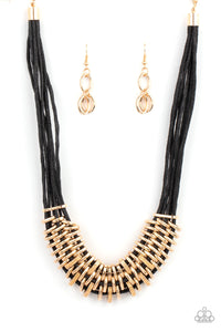 PRE-ORDER - Paparazzi Lock, Stock, and SPARKLE - Gold - Necklace & Earrings - $5 Jewelry with Ashley Swint