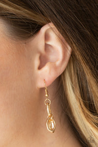 PRE-ORDER - Paparazzi Lock, Stock, and SPARKLE - Gold - Necklace & Earrings - $5 Jewelry with Ashley Swint