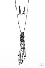 Load image into Gallery viewer, Paparazzi Macrame Majesty - Black - Necklace &amp; Earrings - $5 Jewelry with Ashley Swint