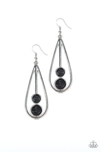 Load image into Gallery viewer, Paparazzi Natural Nova - Black Stones - Faux Marble Finish - Silver Teardrop Earrings - $5 Jewelry With Ashley Swint