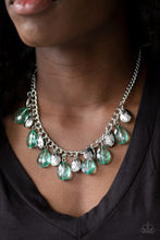 Load image into Gallery viewer, Paparazzi No Tears Left To Cry - Green Teardrops - Silver Necklace &amp; Earrings - $5 Jewelry With Ashley Swint
