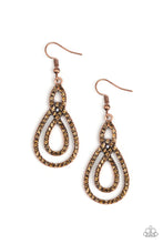 Load image into Gallery viewer, Paparazzi Sassy Sophistication - Copper - Topaz Rhinestones - Earrings - $5 Jewelry With Ashley Swint