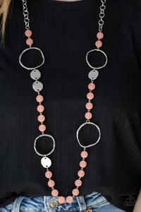 PRE-ORDER - Paparazzi Sea Glass Wanderer- Orange Coral - Necklace & Earrings - $5 Jewelry with Ashley Swint