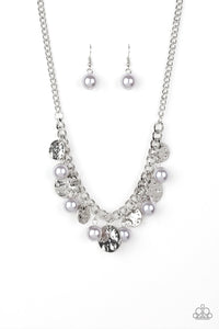 Paparazzi Seaside Sophistication - Silver Pearly Beads - Thick Silver Chain Necklace and matching Earrings - $5 Jewelry with Ashley Swint