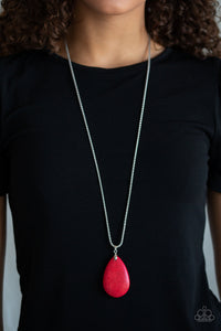 Paparazzi Sedona Sandstone - Red Stone - Teardrop Pendant - Necklace & Earrings - $5 Jewelry with Ashley Swint