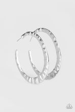 Load image into Gallery viewer, Paparazzi Slayers Gonna Slay - Silver - Hammered Hoop Earrings - $5 Jewelry With Ashley Swint