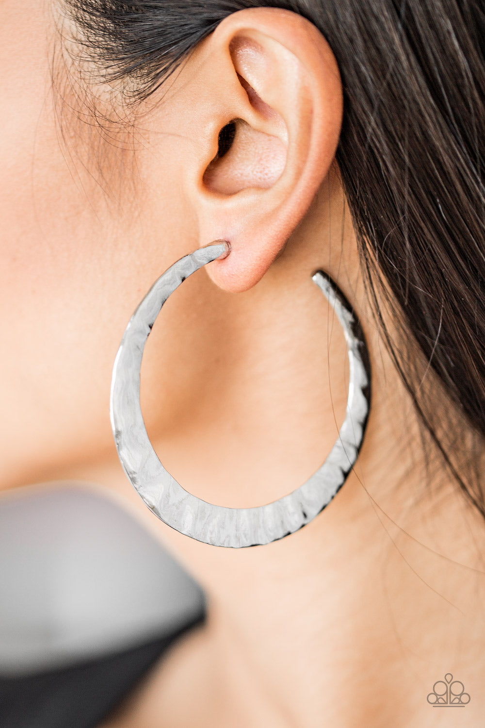 Paparazzi Slayers Gonna Slay - Silver - Hammered Hoop Earrings - $5 Jewelry With Ashley Swint