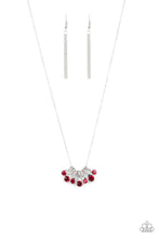 Load image into Gallery viewer, Paparazzi Slide Into Shimmer - Red Rhinestones - Silver Chain Necklace &amp; Earrings - $5 Jewelry With Ashley Swint