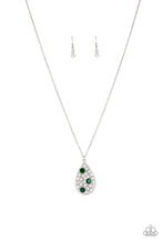 Load image into Gallery viewer, Paparazzi Sparkle All The Way - Green Rhinestones - Teardrop Pendant - Necklace &amp; Earrings - $5 Jewelry With Ashley Swint