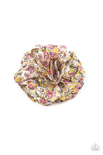 Load image into Gallery viewer, Paparazzi Springtime Sensation - Multi - Yellow / Brown Plush Floral Pattern - Hair Clip - $5 Jewelry with Ashley Swint