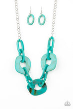 Load image into Gallery viewer, Paparazzi Courageously Chromatic - Blue - Faux Marble / Acrylic - Necklace and Earrings 2019 Summer Party Exclusive - $5 Jewelry With Ashley Swint