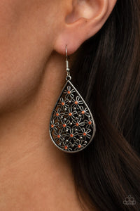 PRE-ORDER - Paparazzi Tick, Tick, BLOOM! - Orange - Earrings - $5 Jewelry with Ashley Swint