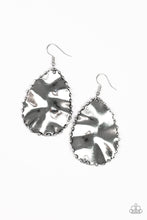 Load image into Gallery viewer, Paparazzi Trail Ware - Silver - Hammered Teardrop Earrings - $5 Jewelry with Ashley Swint