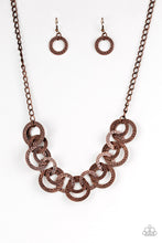 Load image into Gallery viewer, Paparazzi Treasure Tease - Copper - Antiqued Hammered Copper Discs - Necklace &amp; Earrings - $5 Jewelry with Ashley Swint