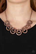 Load image into Gallery viewer, Paparazzi Treasure Tease - Copper - Antiqued Hammered Copper Discs - Necklace &amp; Earrings - $5 Jewelry with Ashley Swint