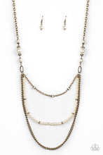 Load image into Gallery viewer, Paparazzi Very Vintage - Brass - White Pearls - Necklace &amp; Earrings - $5 Jewelry with Ashley Swint
