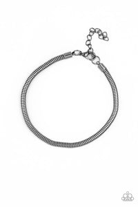 Paparazzi Winning - Black - Gunmetal Snake Chain - Men's Collection - Bracelet - $5 Jewelry with Ashley Swint