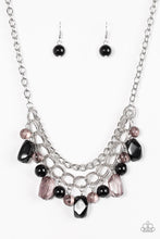 Load image into Gallery viewer, Paparazzi Brazilian Bay - Black - Double Linked Silver Chain Necklace and matching Earrings - $5 Jewelry With Ashley Swint