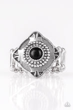 Load image into Gallery viewer, Paparazzi Four Corners Fashion - Black Stone - Silver Ring - $5 Jewelry With Ashley Swint