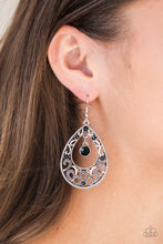 Load image into Gallery viewer, Paparazzi Gotta Get That Glow - Black Rhinestones - Earrings - $5 Jewelry With Ashley Swint