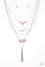 Load image into Gallery viewer, Paparazzi Malibu Mixer - Orange / Coral Beads - Silver Necklace &amp; Earrings - $5 Jewelry with Ashley Swint