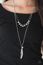 Load image into Gallery viewer, Paparazzi Mojave Musical - Silver Gray Rocks - Silver Feather Pendant - Necklace &amp; Earrings - $5 Jewelry With Ashley Swint