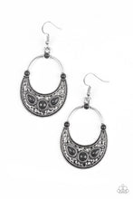 Load image into Gallery viewer, Paparazzi Paleo Paradise - Black - Stones - Silver Hammered Teardrop Earrings - $5 Jewelry With Ashley Swint
