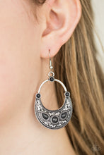 Load image into Gallery viewer, Paparazzi Paleo Paradise - Black - Stones - Silver Hammered Teardrop Earrings - $5 Jewelry With Ashley Swint