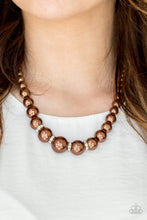 Load image into Gallery viewer, Paparazzi Party Pearls - Brown Pearls - Necklace &amp; Earrings - $5 Jewelry With Ashley Swint