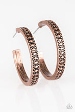 Load image into Gallery viewer, Paparazzi Playfully Peruvian - Copper - Hoop Earrings - $5 Jewelry With Ashley Swint