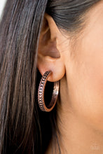 Load image into Gallery viewer, Paparazzi Playfully Peruvian - Copper - Hoop Earrings - $5 Jewelry With Ashley Swint