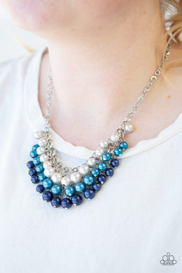 Paparazzi Run For The HEELS! - Blue Pearls - Necklace & Earrings - $5 Jewelry With Ashley Swint