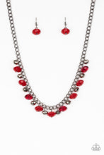 Load image into Gallery viewer, Paparazzi Runway Rebel - Red - Gunmetal Chain Necklace &amp; Earrings - $5 Jewelry With Ashley Swint